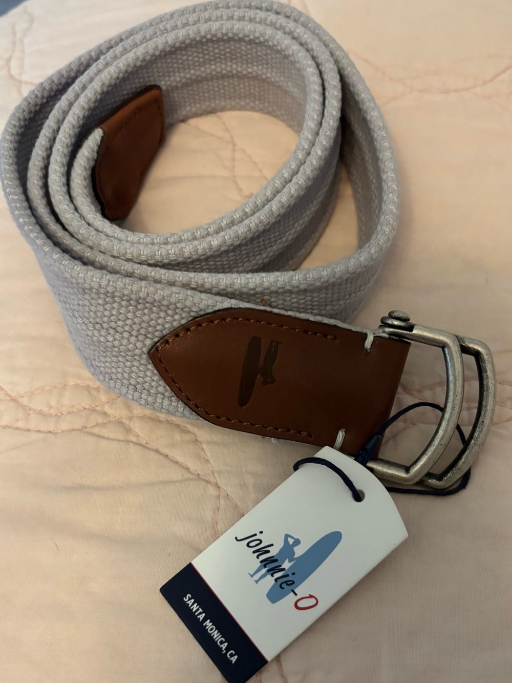 Johnnie O belt NEW light gray,M